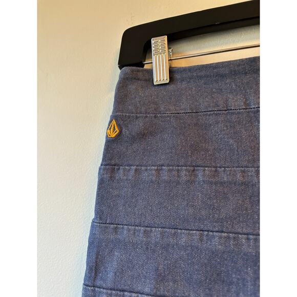 Volcom Medium Wash Mini Denim Skirt - Picture 2 of 4